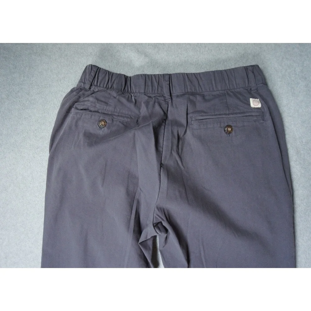 Marine Layer Pants Mens Small Gray Chino Slim Straight Fit Elastic Waist Casual